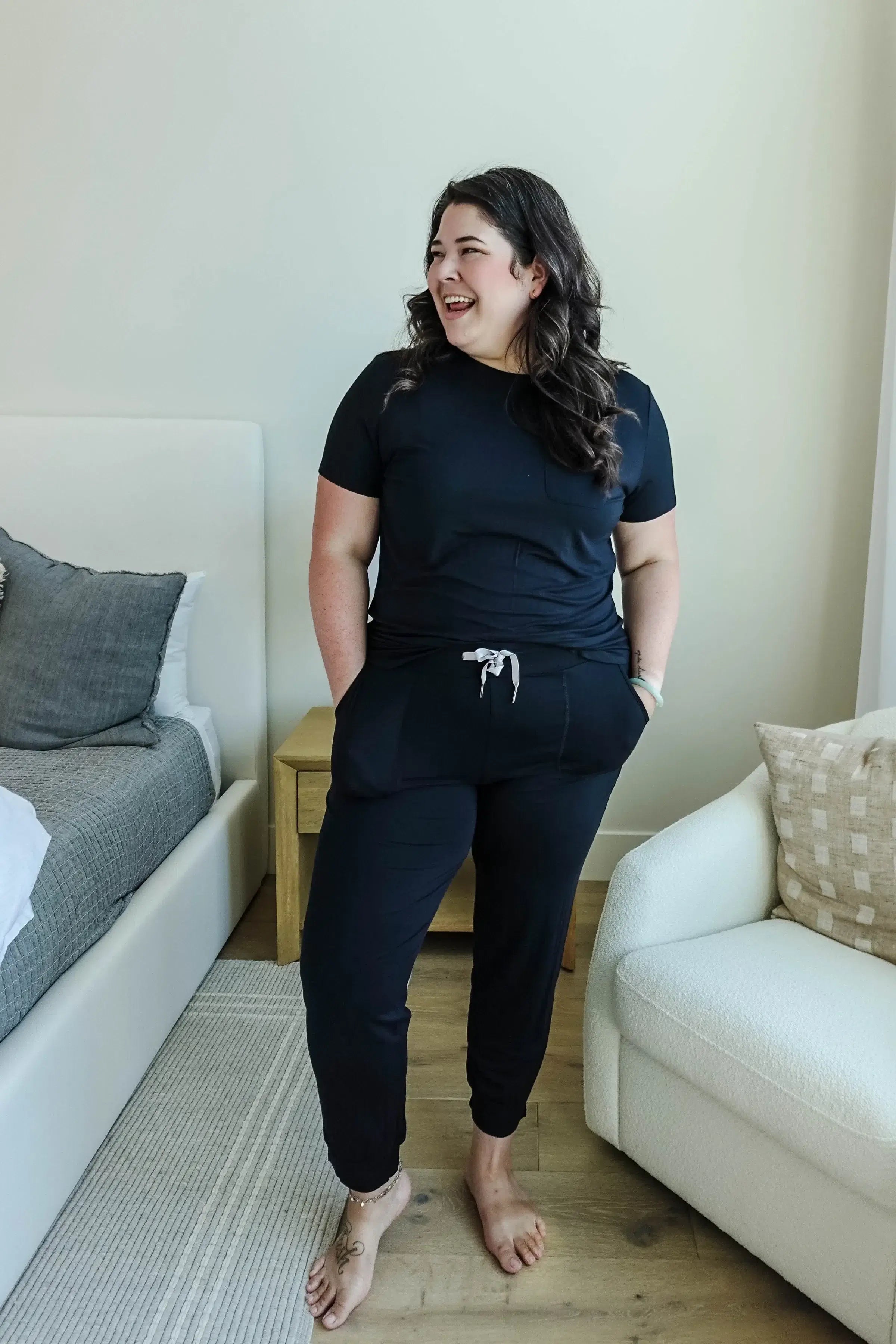 Black Beauty Tee & Jogger Lounge Set Bamboo | Georgia Rylan 
