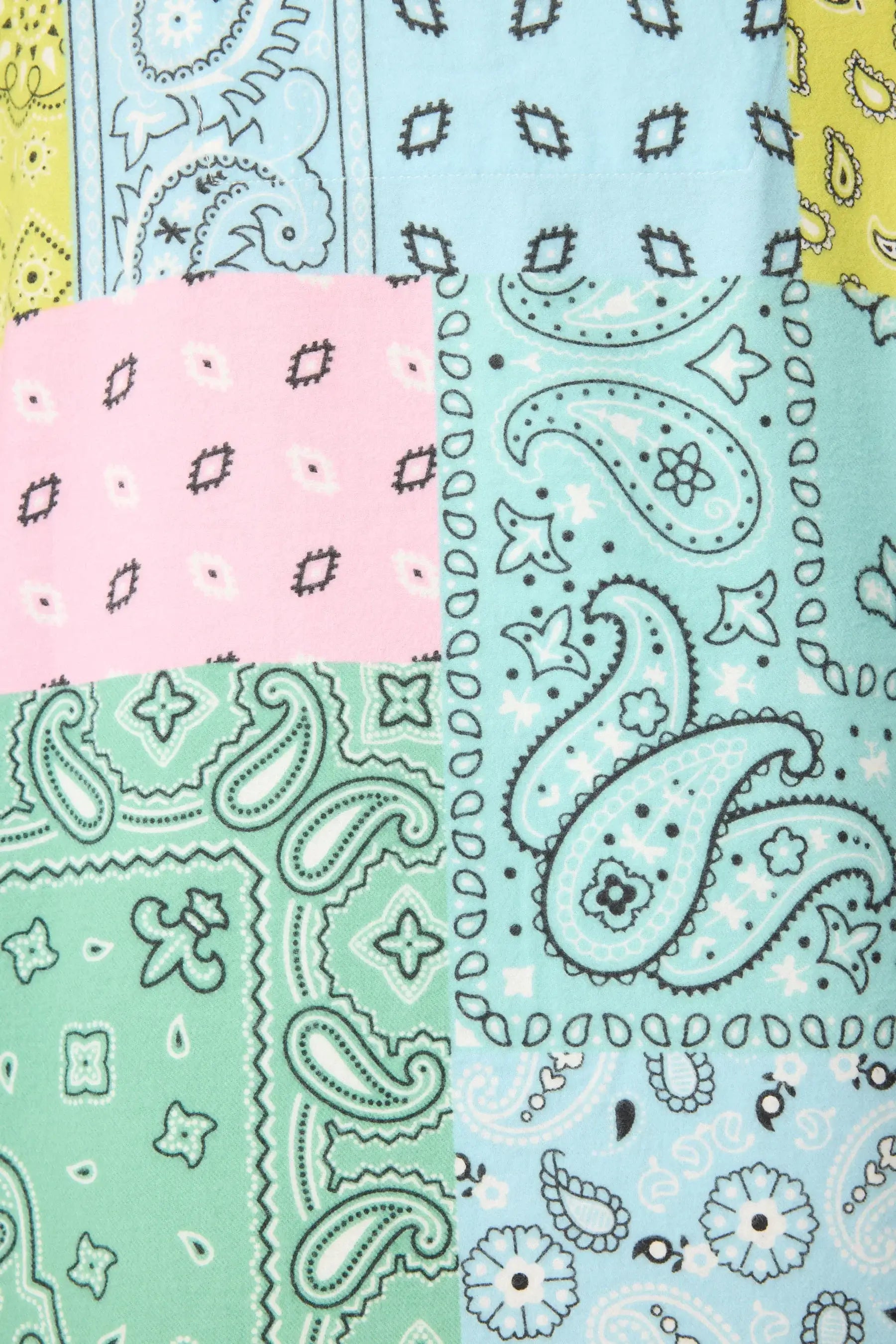 Howdy Honey paisley print fabric in pastel colors for the Flannel PJ Set from PJ SALVAGE.