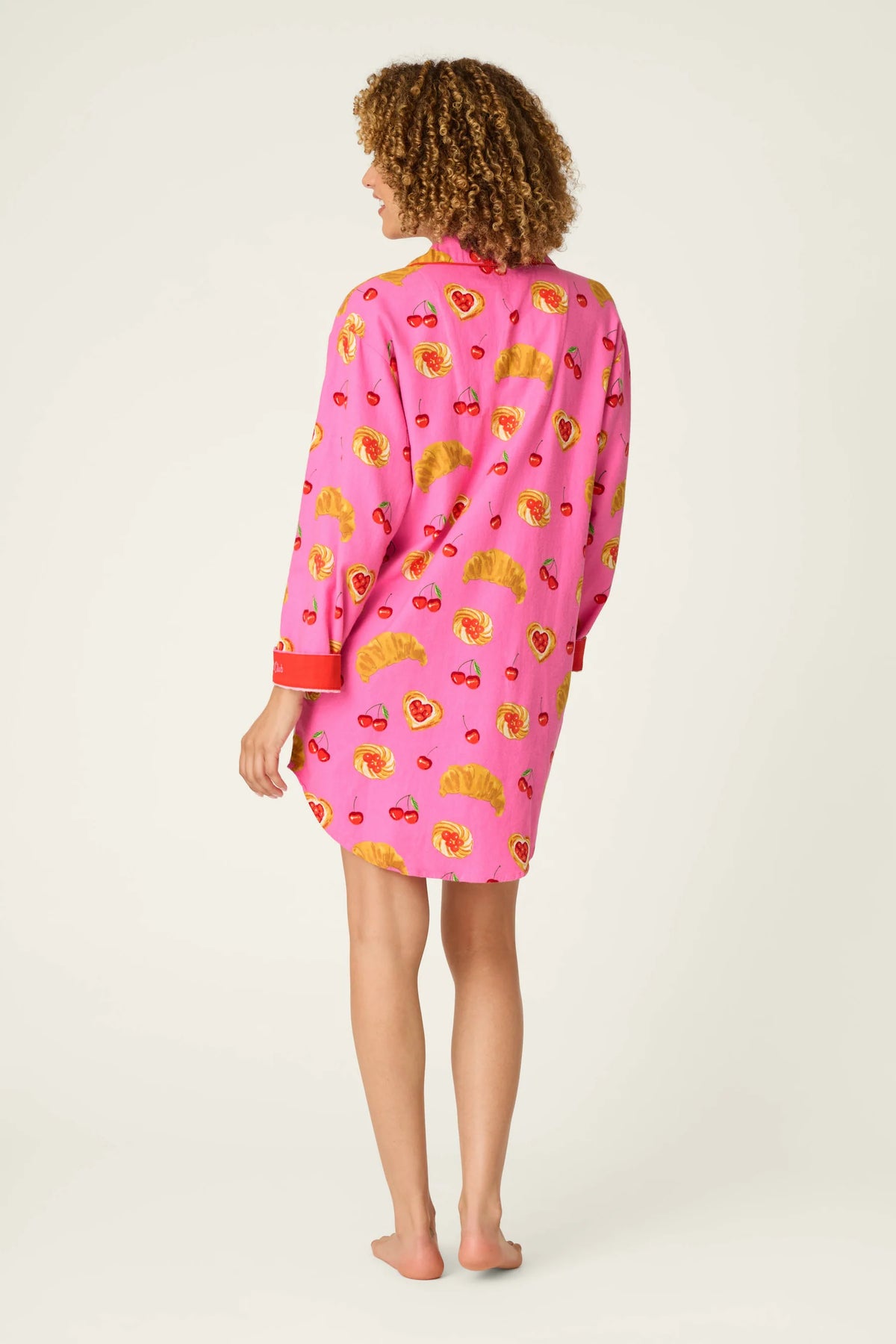 PJ Salvage Brunch Club nightshirt back view showing length — Cloud Nine Pajamas