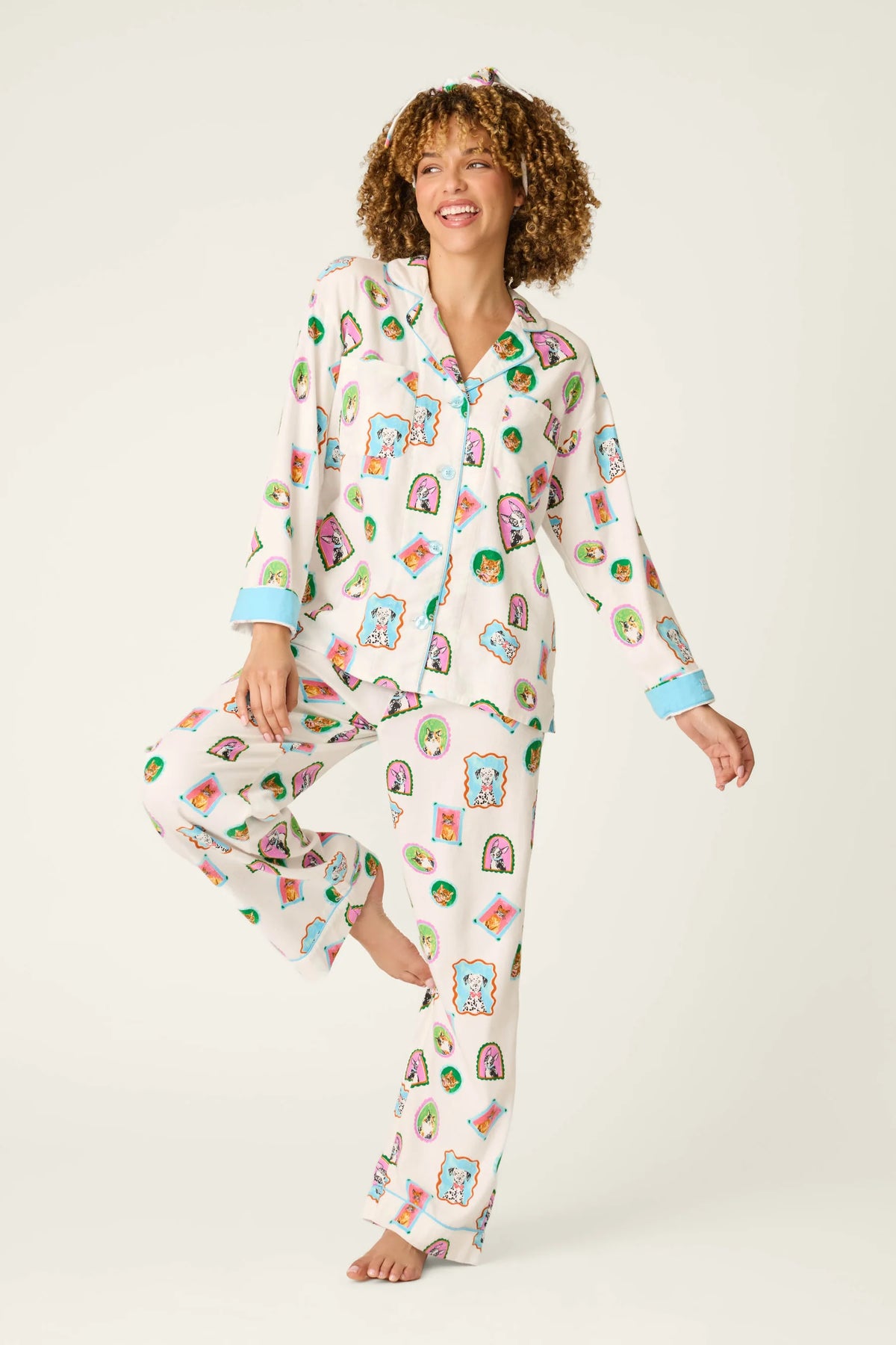 PJ Salvage Picture Purrfect set lifestyle — Cloud Nine Pajamas Edmonton