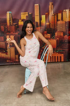 women's pink striped cocktail pj set pj salvage