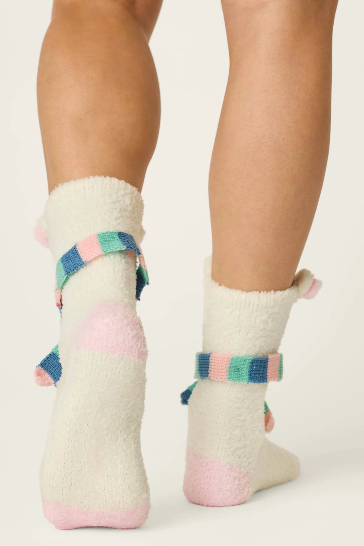 PJ Salvage Polar Bear Socks gripper soles detail — Cloud Nine Pajamas