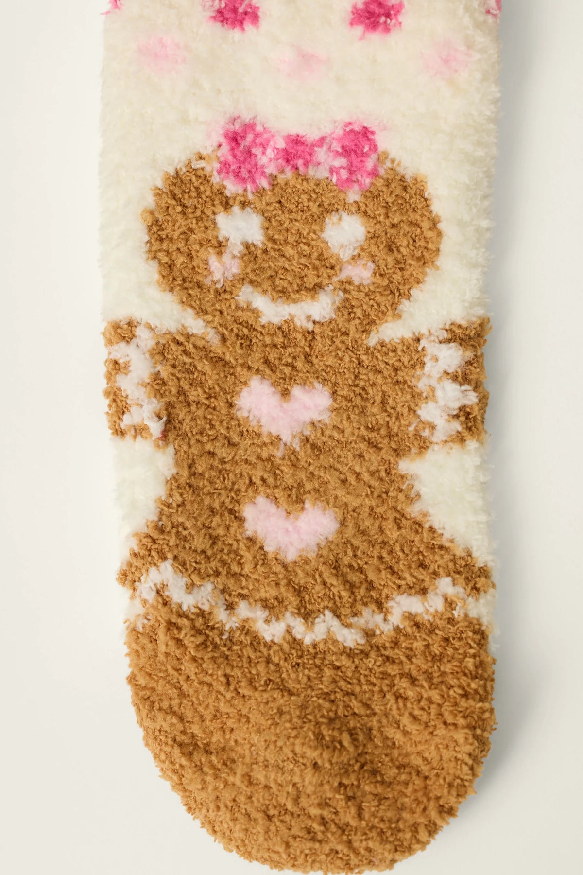 PJ Salvage Gingerbread Girl Polka Dot Socks styled flat lay — Cloud Nine Pajamas Edmonton