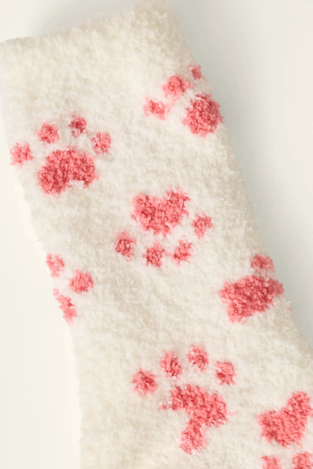 PJ Salvage Pink Paw Print Socks styled flat lay — Cloud Nine Pajamas Edmonton