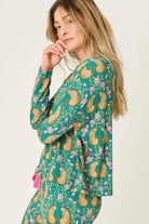 PJ Salvage Cheetah Bonita Dreams set model side view showing jogger length — Cloud Nine Pajamas