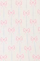 Playful Prints Cotton-Modal Long Sleeve Pajama Set by PJ Salvage in All Wrapped Up Pink Bow Print showing closeup of print