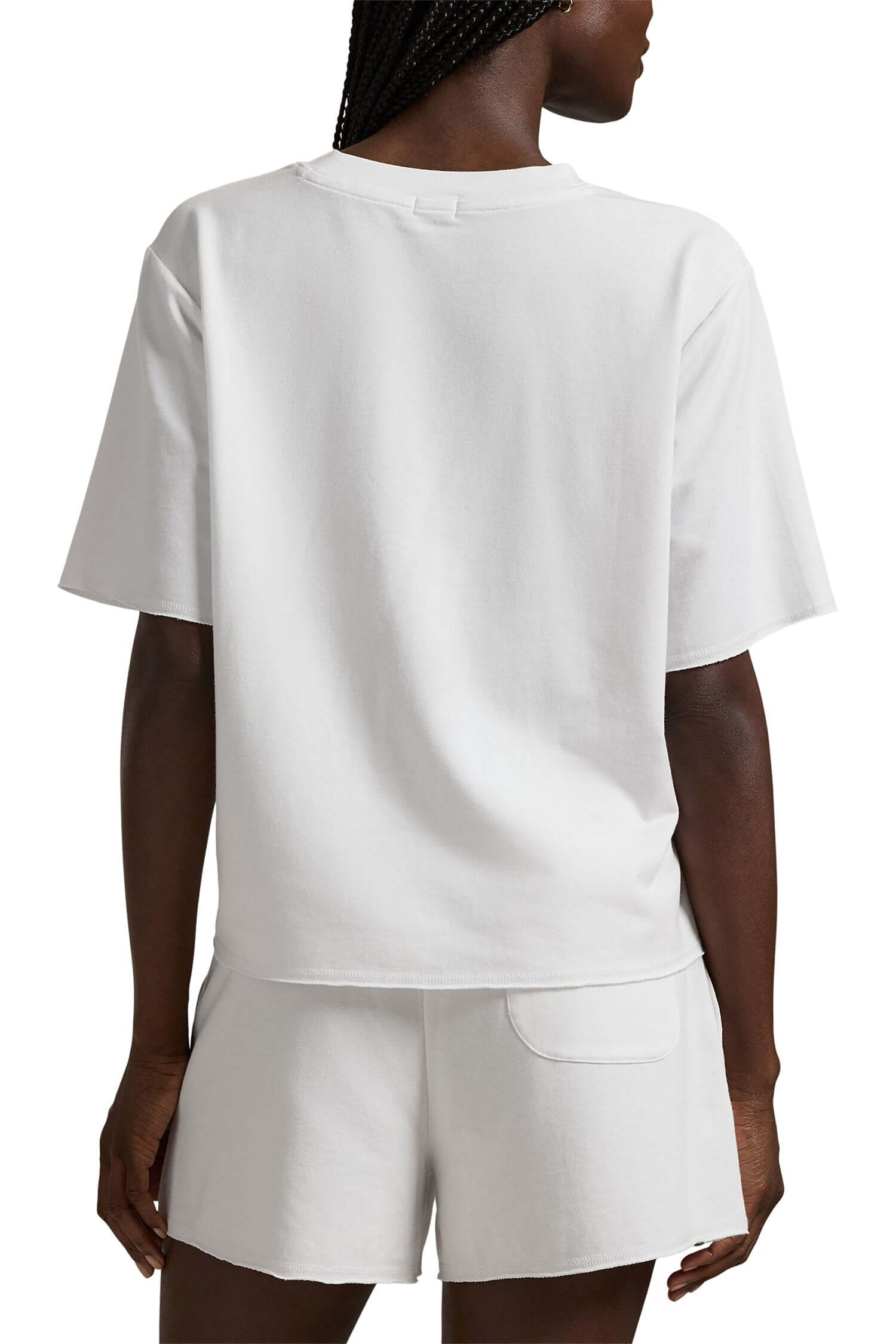 French Terry Short Sleeve Pajama Set WHITE POLO RALPH LAUREN