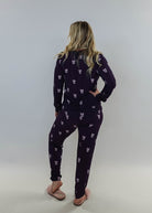women's loungewear jogger set purple with bows bamboo GEORGIA RYLAN