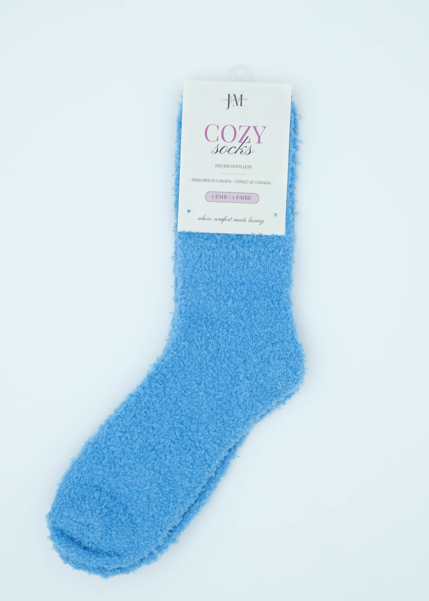 Lounge by Jan Marie Cozy Cloud Spa Socks Periwinkle plush slouch sock — Cloud Nine Pajamas Edmonton