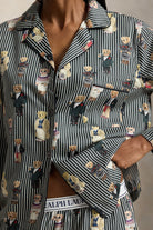 Polo Ralph Lauren Madison Bear Pajama Set notch collar and button placket detail — Cloud Nine Pajamas