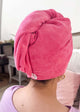 Remove It Quick Dry Microfiber Hair Towel Wrap in pink, designed for quick and effective hair drying.