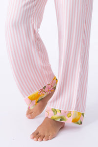PJ Button Up In Full Bloom Long Sleeve/Straight Leg Pant Set