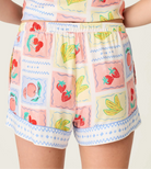 Frutta Fresca Summer Harvest Button Up Top & Short Set PJ Salvage featuring colorful fruit print shorts.