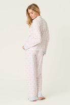 Playful Prints Cotton-Modal Long Sleeve Pajama Set by PJ Salvage in All Wrapped Up Pink Bow Print
