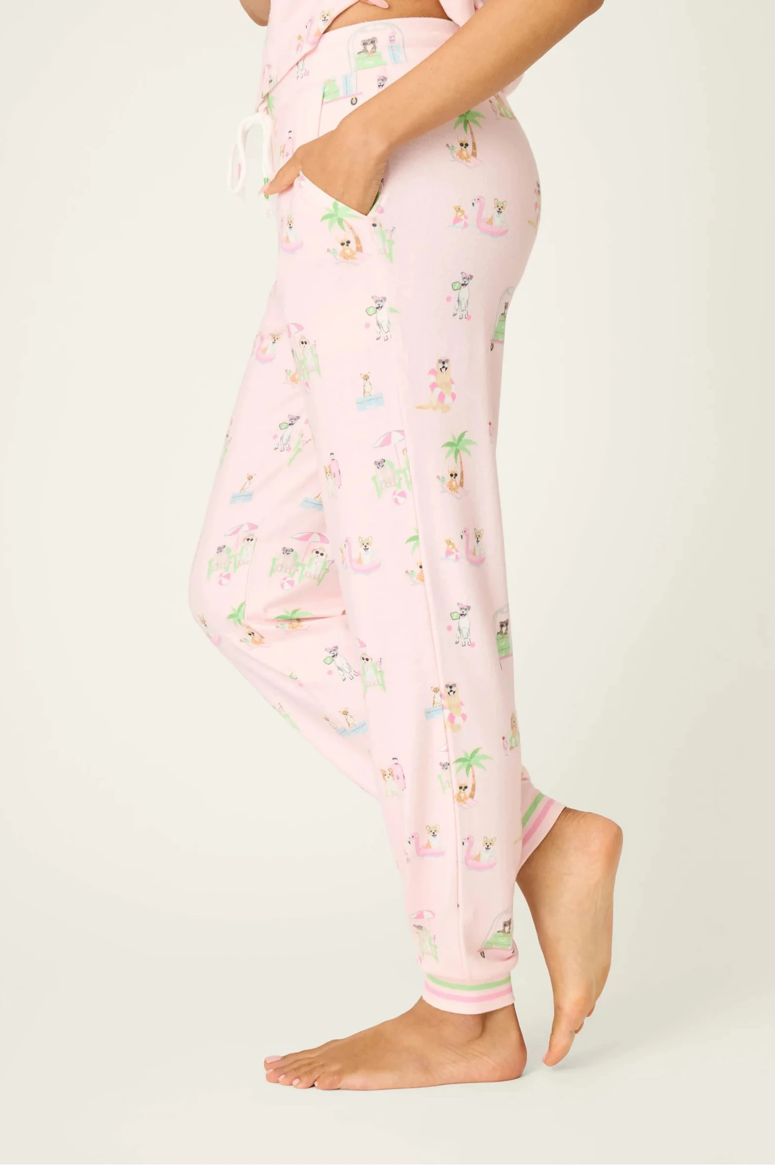 Pupcation Palms Sunnies & Sunshine Dog Print Jogger Set 