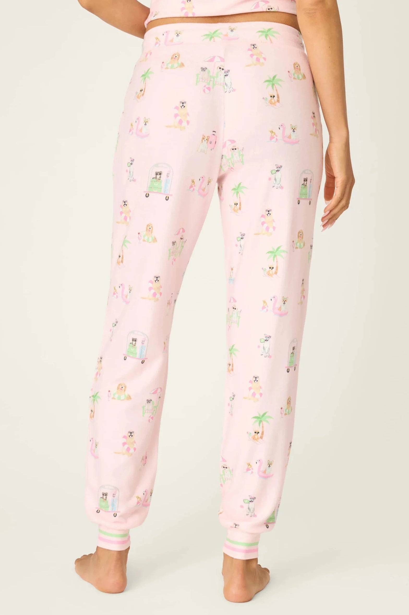 Pupcation Palms Sunnies & Sunshine Dog Print Jogger Set 