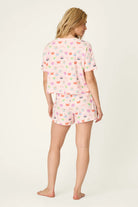 PJ Salvage Boyfriend Boxer Short PJ Set in Rosewater Sushi baby waffle knit — Cloud Nine Pajamas Edmonton