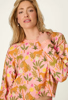 PJ Salvage In The Jungle leopard safari print long sleeve top and pant set in peachy jersey — Cloud Nine Pajamas Edmonton