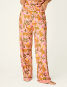 PJ Salvage In The Jungle leopard safari print long sleeve top and pant set in peachy jersey — Cloud Nine Pajamas Edmonton