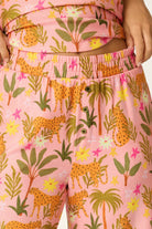 PJ Salvage In The Jungle leopard safari print long sleeve top and pant set in peachy jersey — Cloud Nine Pajamas Edmonton