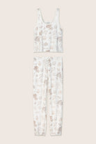 PJ Salvage Palms Away baby waffle knit tank and jogger set in peachy botanical palm print — Cloud Nine Pajamas Edmonton