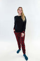 Red Plaid & Black Long Sleeve Jogger Bamboo PJ Set women's holiday pj set red plaid with solid top jogger and top bamboo Georgia Rylan