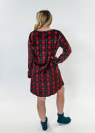 women's soft velour red plaid nightgown for holidays Miranda Nic