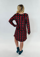 women's soft velour red plaid nightgown for holidays Miranda Nic