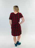women's red plaid nightshirt/tee shirt dress for holidays Georgia Rylan Bamboo