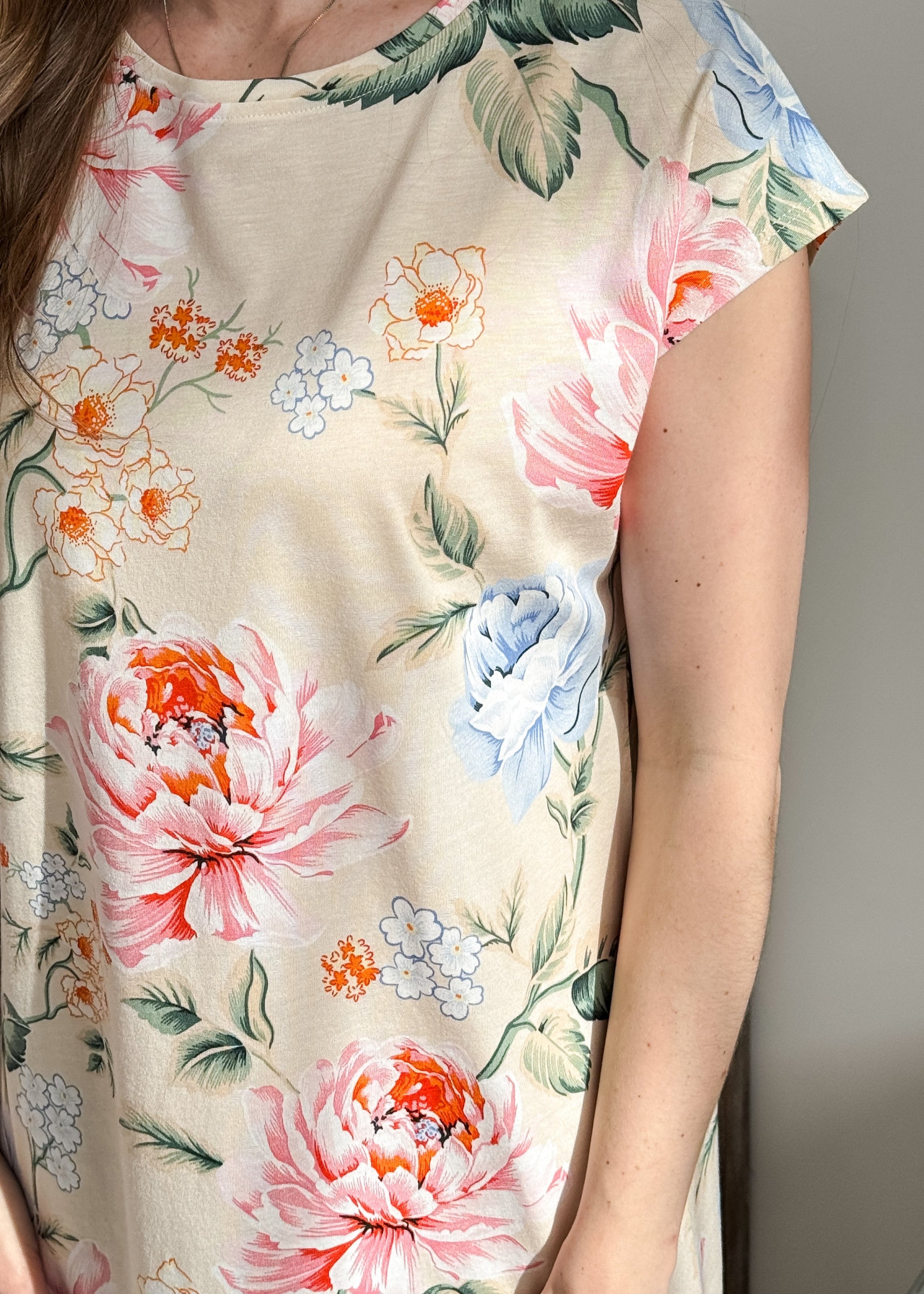 Ringella Peony Print Sleeveless Nightdress – Breathable, Floral, Stylish