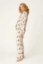 PJ Salvage Saddle Up Pointelle PJ Set model full length side view — Cloud Nine Pajamas Edmonton