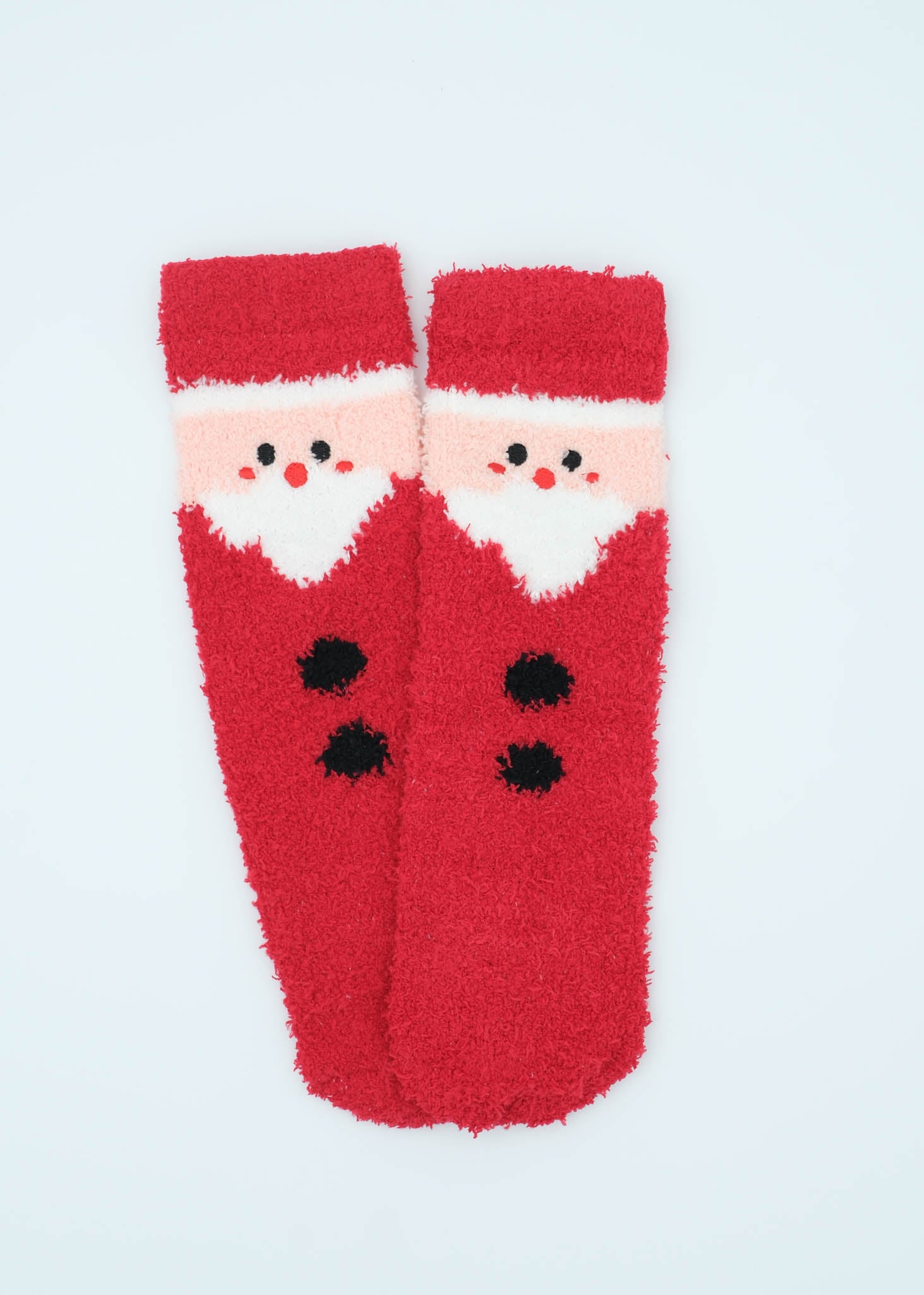 Lounge by Jan Marie Cozy Holiday Fluffy Socks Santa design — Cloud Nine Pajamas Edmonton