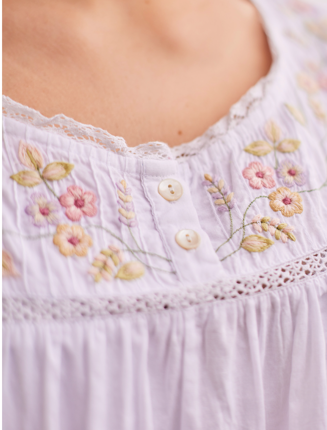 Nightgown Cotton Primrose White