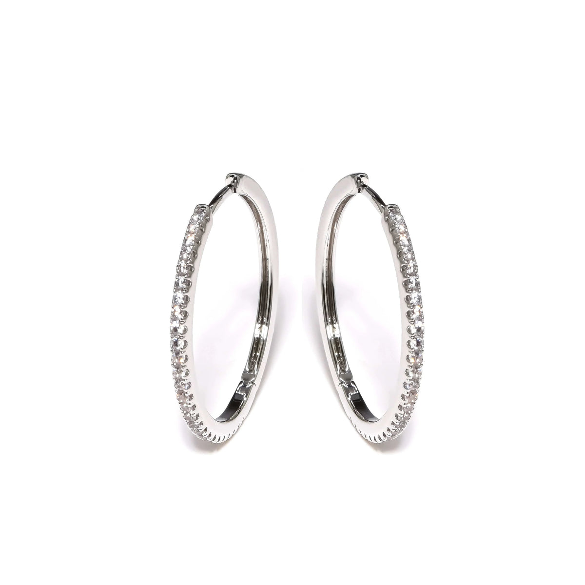 "Ethereal" CZ Hoop Earrings in Silver