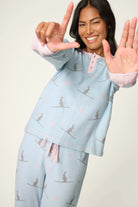 Ski Jammie Classics Brushed Thermal PJ Set featuring winter prints and cozy design by PJ Salvage.