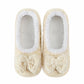 Snoozies Plush Ballerina Slipper cream bow detail front view — Cloud Nine Pajamas Edmonton