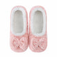 Snoozies Plush Ballerina Slipper Pink bow detail front view — Cloud Nine Pajamas Edmonton