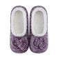 Snoozies Plush Ballerina Slipper purple bow detail front view — Cloud Nine Pajamas Edmonton