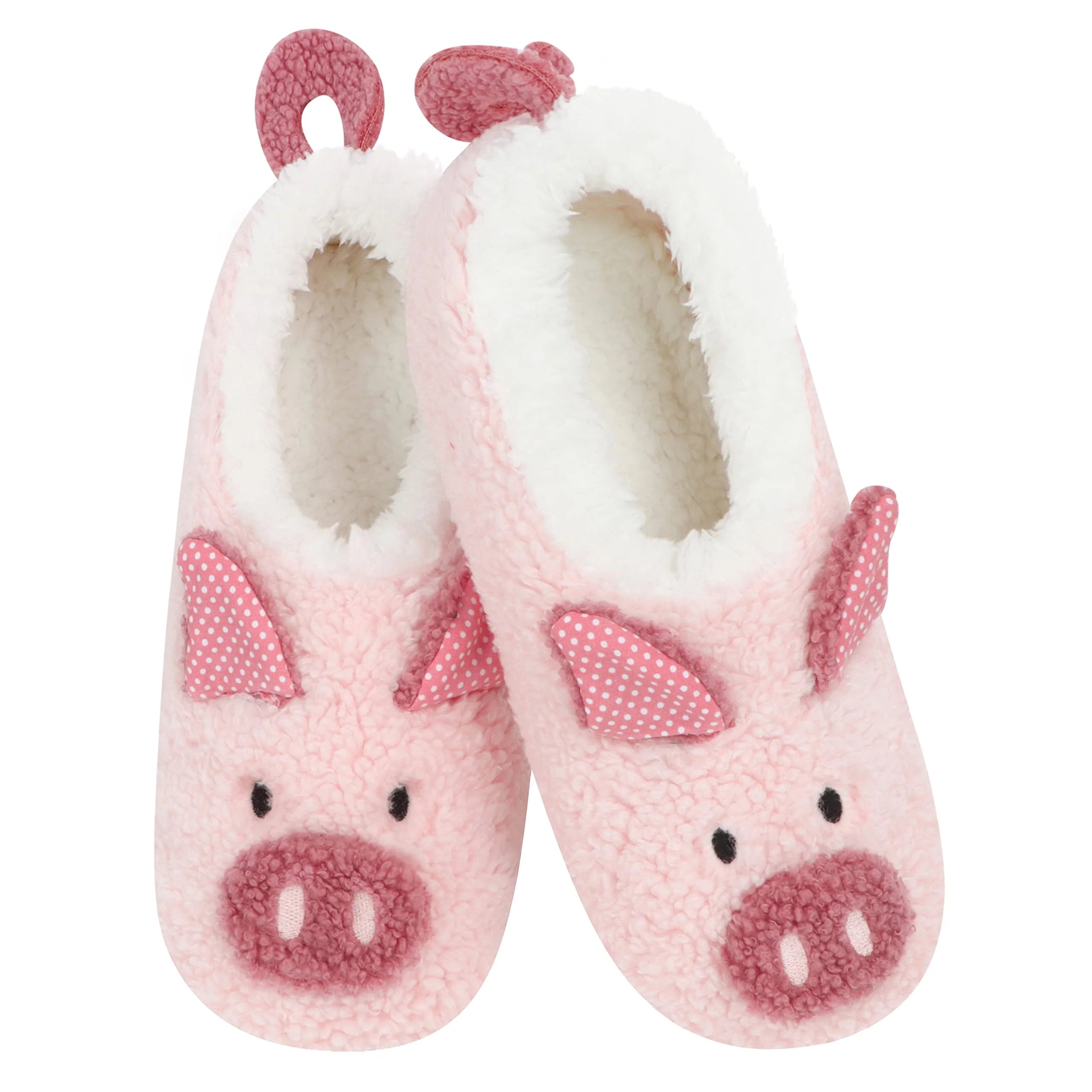Barnyard Babes Sherpa Animal Slippers Snoozies Pink Pig