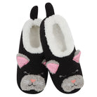 Barnyard Babes Sherpa Animal Slippers Snoozies Black Cat