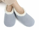 Snoozies Corduroy Memory Foam Plush Slippers ASHLEY BLUE — Cloud Nine Pajamas Edmonton