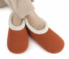 Snoozies Corduroy Memory Foam Plush Slippers Orange Rust — Cloud Nine Pajamas