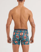 SAXX Vibe Xtra Soft Boxer Brief St. Nick's Kicks back view on model — Cloud Nine Pajamas Edmonton