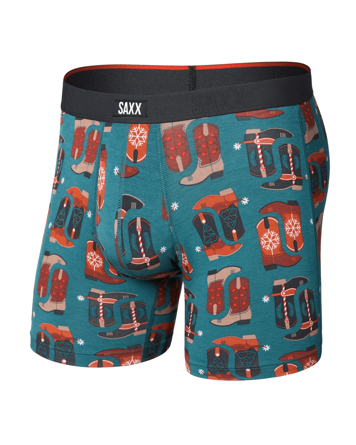 SAXX Vibe Xtra Soft Boxer Brief St. Nick's Kicks front product shot — Cloud Nine Pajamas Edmonton