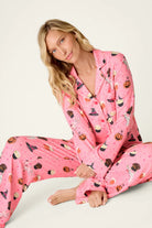 PJ Salvage Sweet and Spooky Halloween PJ Set model lifestyle sitting — Cloud Nine Pajamas Edmonton
