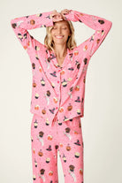 PJ Salvage Sweet and Spooky Halloween PJ Set model lifestyle standing showing top — Cloud Nine Pajamas Edmonton