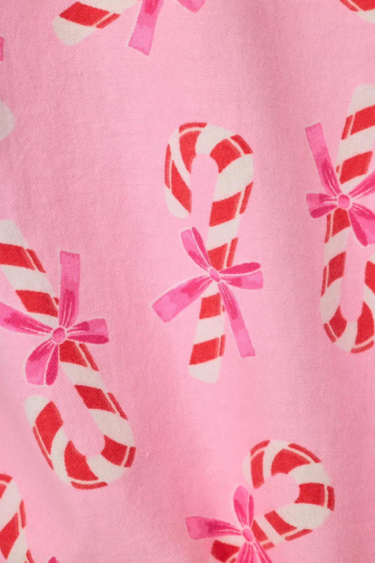 PJ Salvage Sweeter Than Sugar Baby Pink double-brushed flannel fabric swatch — Cloud Nine Pajamas