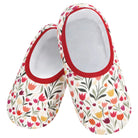 Snoozies Skinnies Lightweight Slipper Socks in Tulips Print - Non-skid Soles