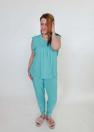 Flutter Top & Jogger PJ Set - Bamboo | Seafoam