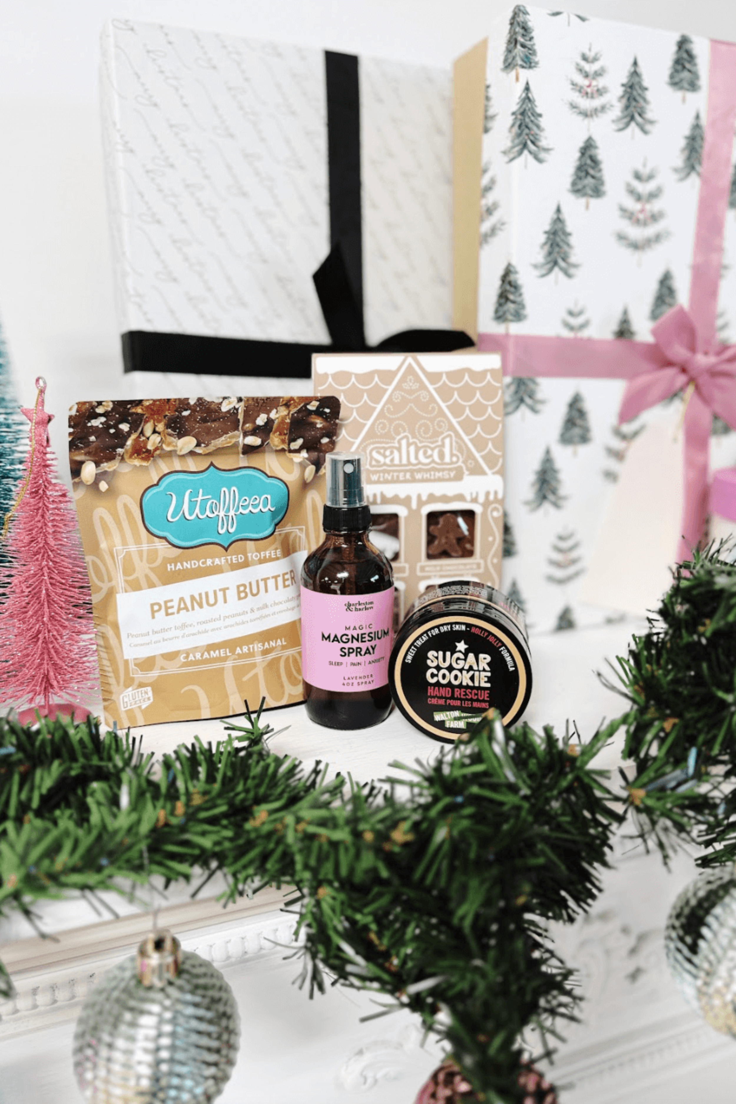 all-groups Treat Her Stocking Gift Set with Utoffeea, Magnesium Spray, Salted Caramels and Hand Cream - Everything you need for Her Stocking this Christmas